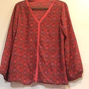 Red long sleeve blouse